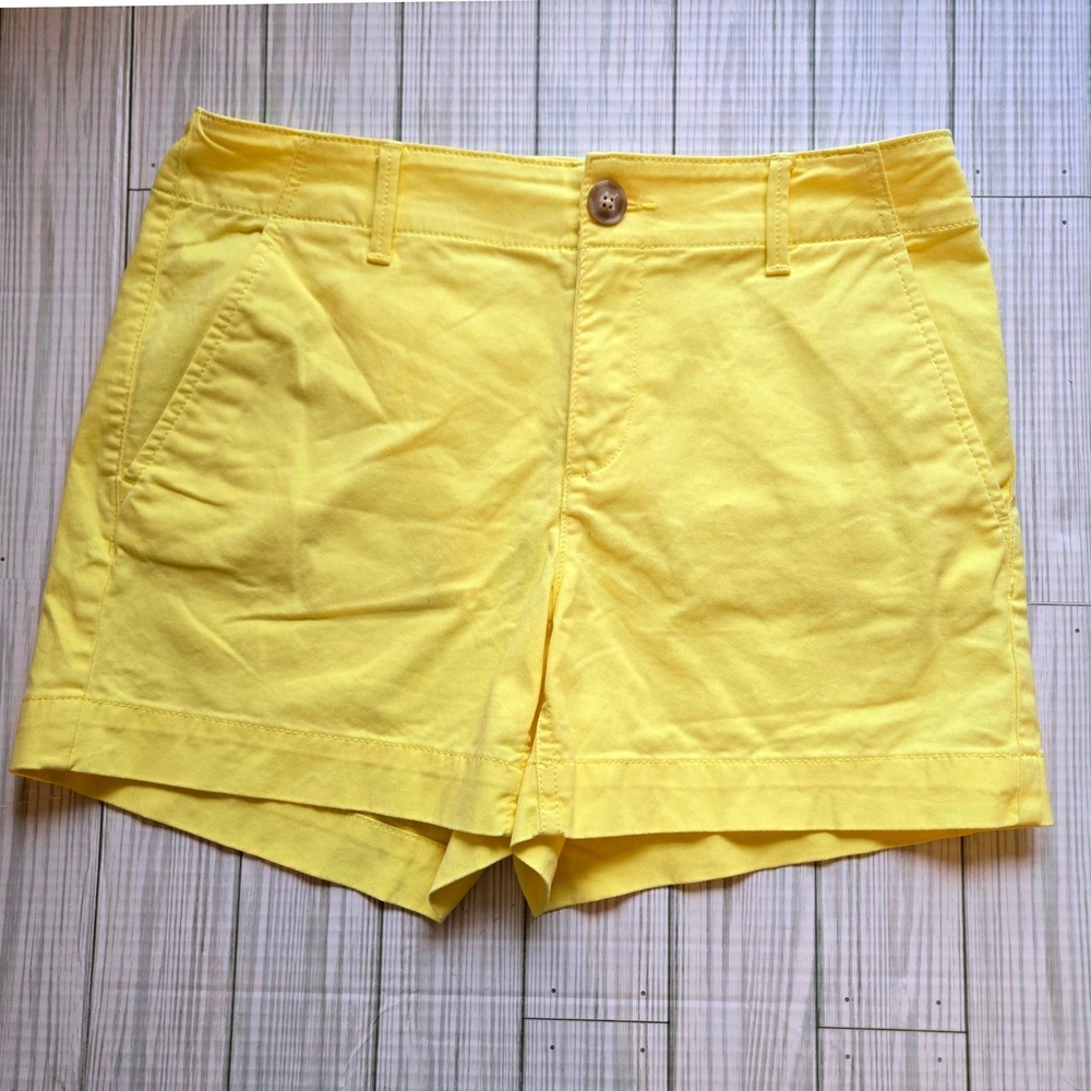 LOFT The Monroe 4 Inch Chino Shorts Yellow Size 0 Cotton Spandex Stretch Casual